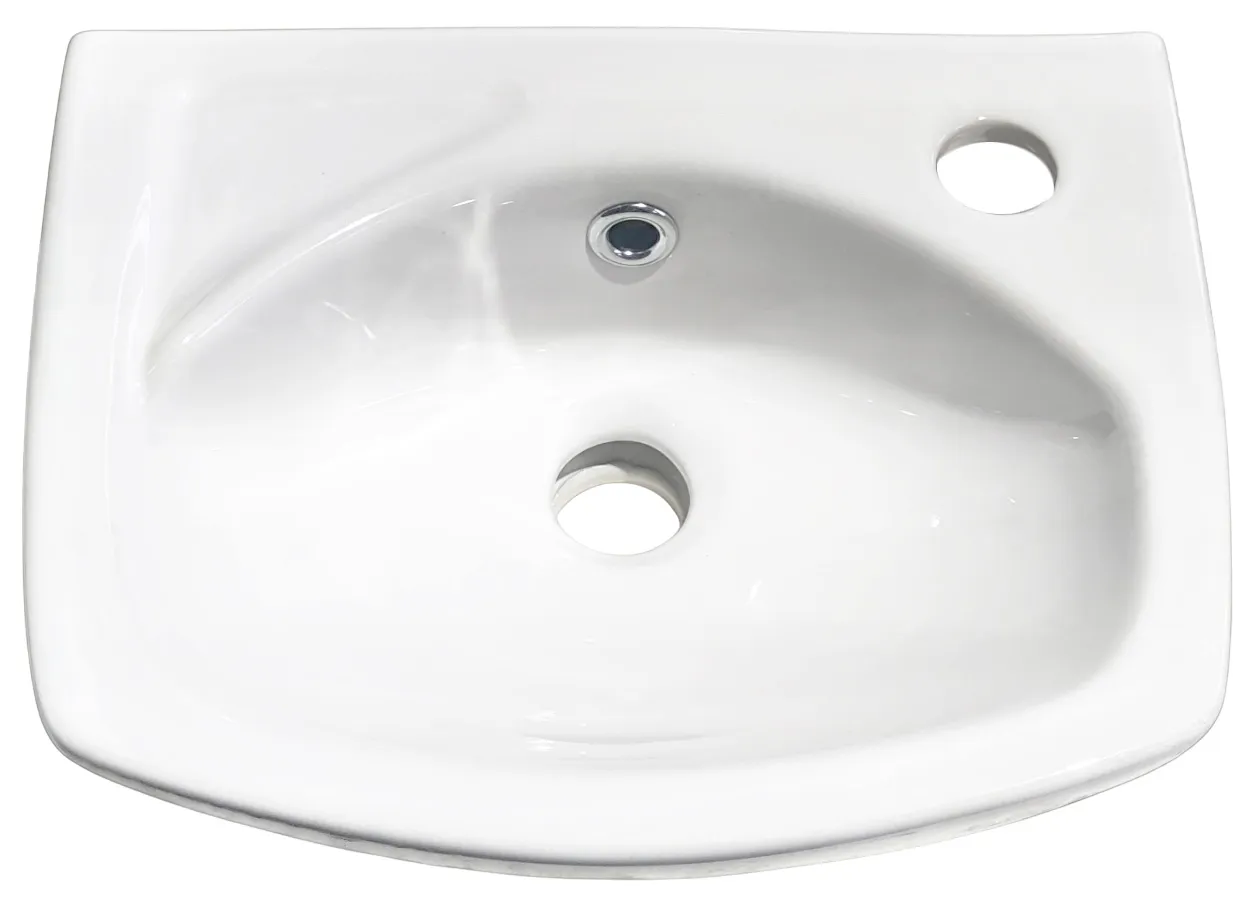 Умывальник без пьедестала полукруглый 350 x 280 x 115 мм (отверстие под смеситель справа) LISSA  EGE VITRIFIYE