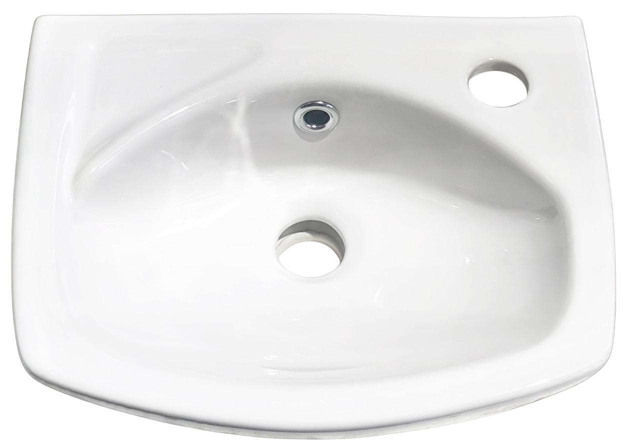 Lavoar fara piedestal semirotund 350 x 280 x 115 mm (orificiu pentru baterie în dreapta) LISSA  EGE VITRIFIYE