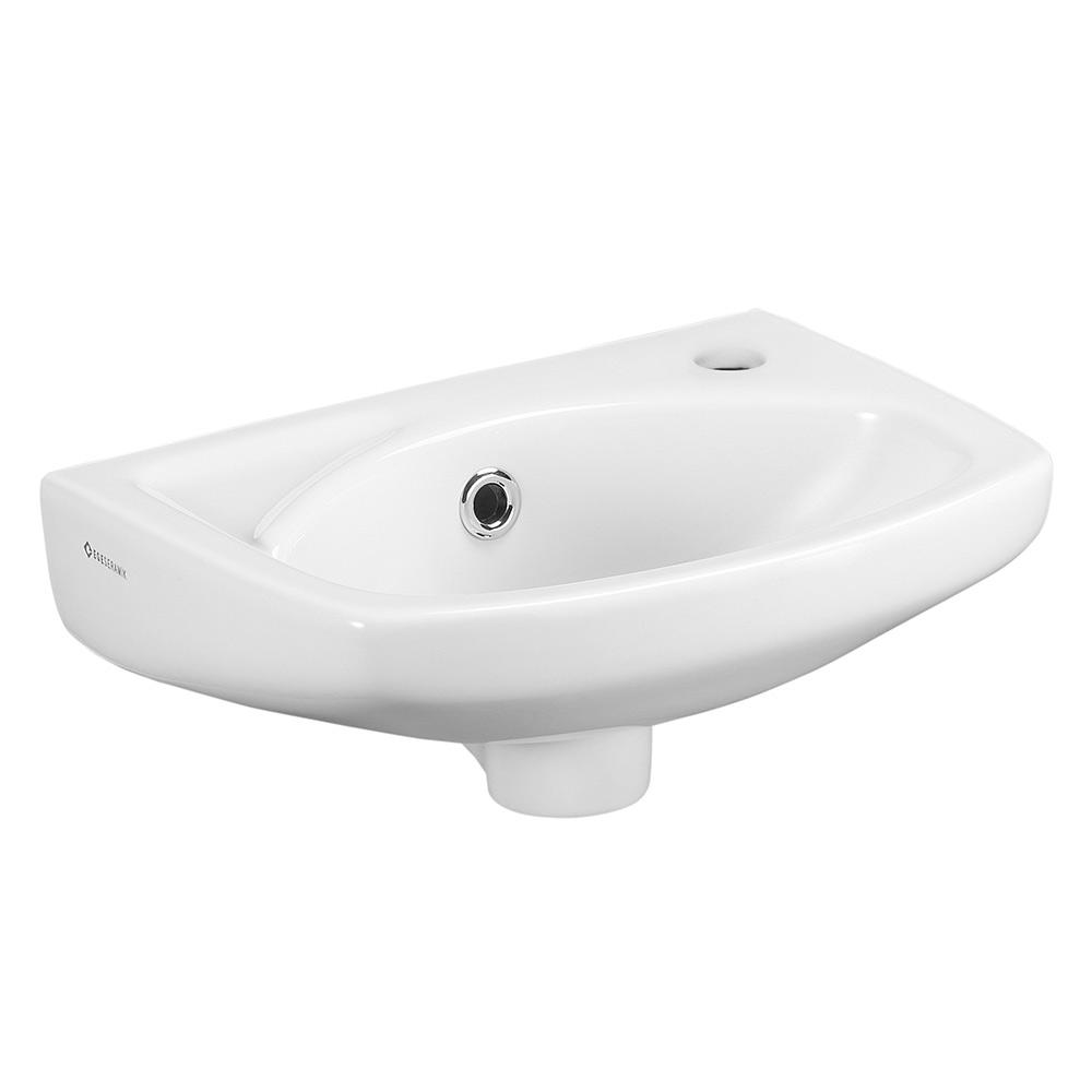 Lavoar fara piedestal semirotund 350 x 280 x 115 mm (orificiu pentru baterie în dreapta) LISSA  EGE VITRIFIYE