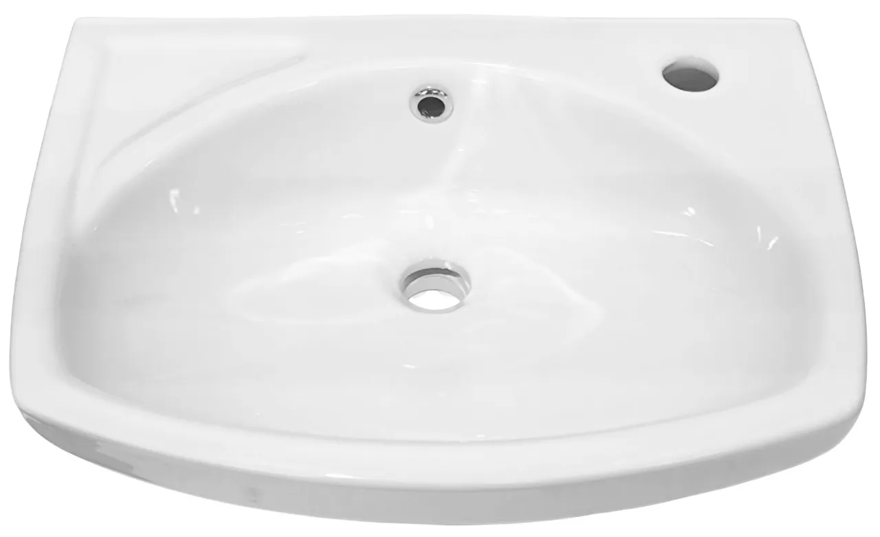 Умывальник без пьедестала полукруглый 500 x 400 x 120 мм  (отверстие под смеситель справа) LISSA  EGE VITRIFIYE