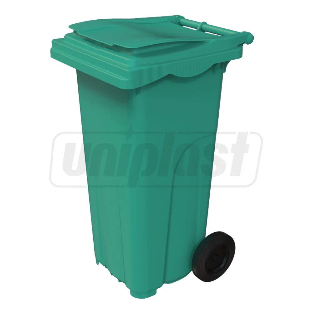 Бак мусорный  120 л (HDPE) на колесах (бирюзовый)  UNIPLAST TR