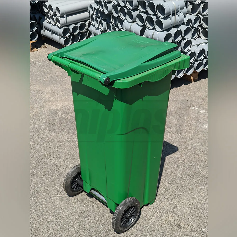 Бак мусорный  120 л (HDPE) на колесах (бирюзовый)  UNIPLAST TR