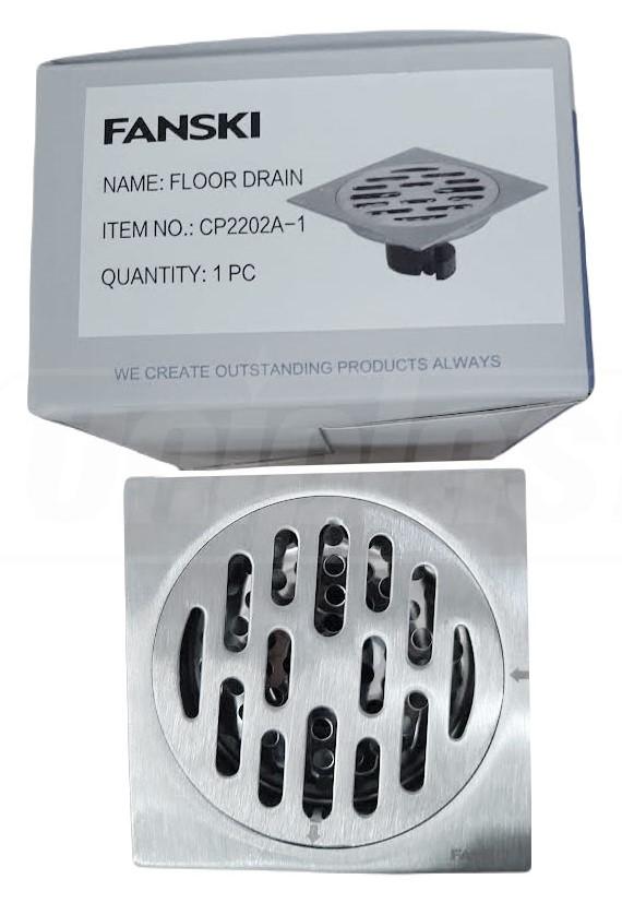 Трап квадратный вертикальный D. 40 x 180° (100 x 100 мм) корпус и решетка из нержавеющей стали CP2202A-1 FANSKI