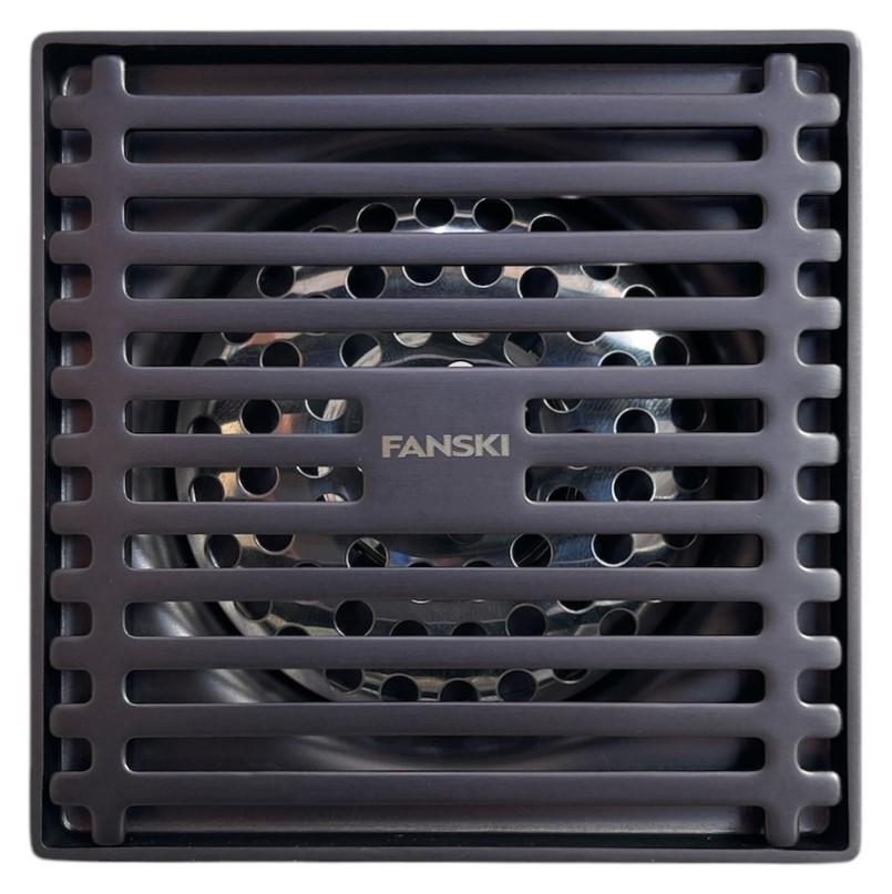 Трап квадратный вертикальный D. 40 x 180° (100 x 100 мм) корпус и решетка из нержавеющей стали CP2201B-1 FANSKI