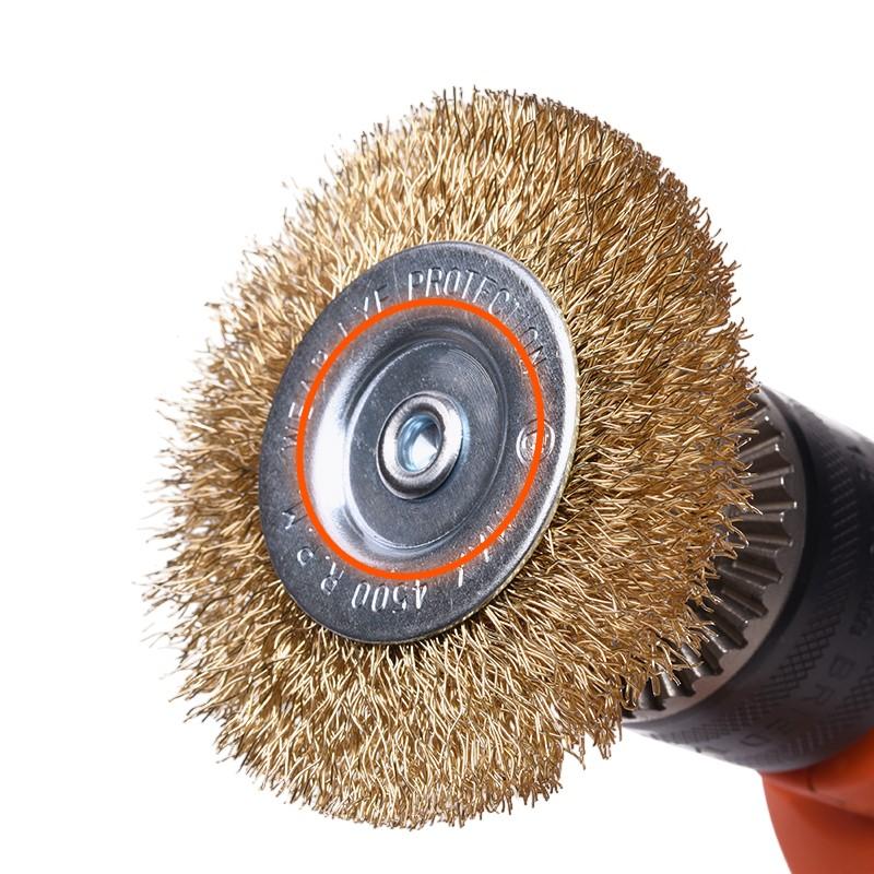 Щетка дисковая из латунированной витой проволоки  75 мм для УШМ Pro  HARDEN