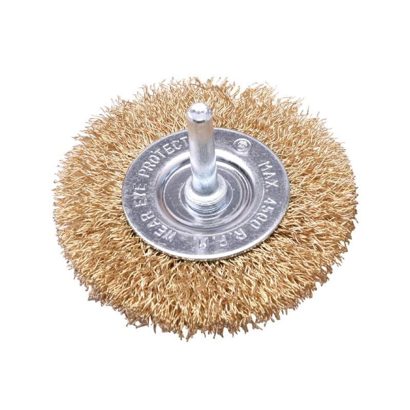 Щетка дисковая из латунированной витой проволоки  75 мм для УШМ Pro  HARDEN