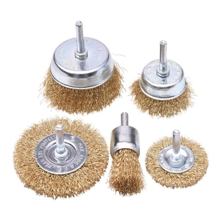 Щетки зачистные проволочные для дрели для УШМ (5 штук, набор) Pro  HARDEN