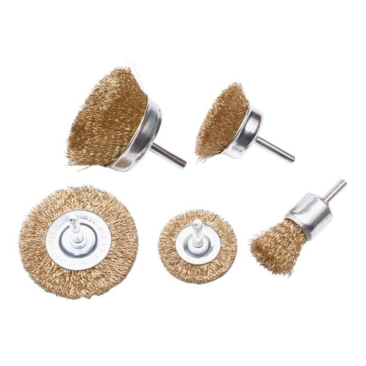Щетки зачистные проволочные для дрели для УШМ (5 штук, набор) Pro  HARDEN