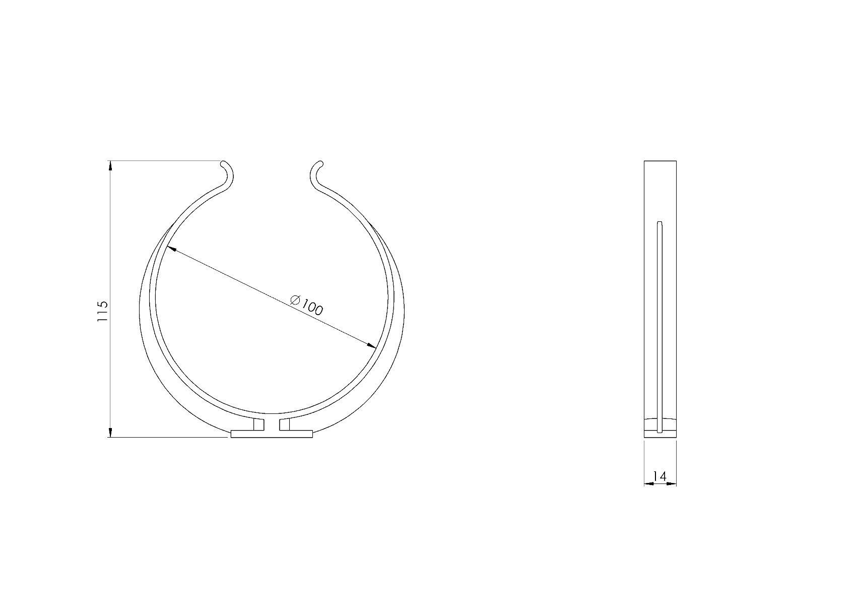 Suport tub ventilatie rotund din plastic D.150 (2 buc.) AZ150  EUROPLAST