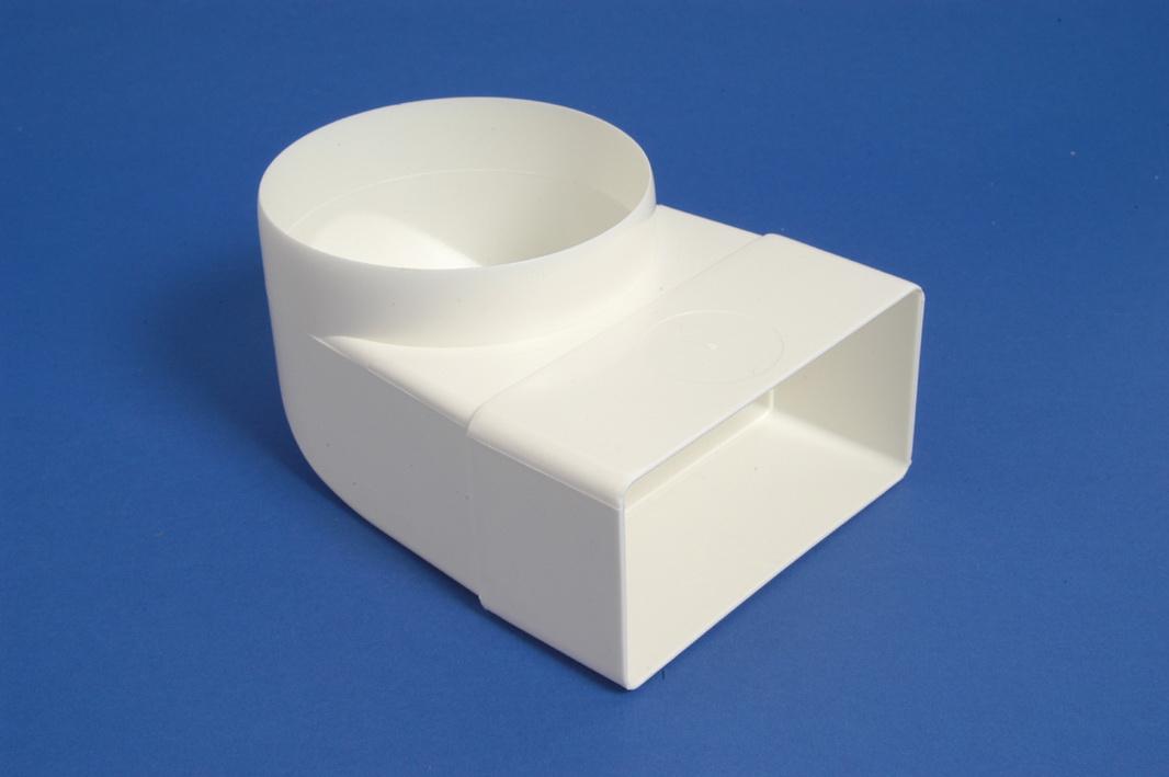 Cot 90° conectare tub rotund/plat plastic 55 x 220 mm / D.100 KLD25-100  EUROPLAST