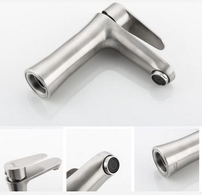 Смеситель для умывальника F1048 из нержавеющей стали, с гайкой  FRAP