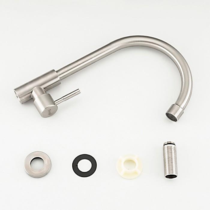 Смеситель для кухни однорукий (ухо) F41899-6 нержавеющая сталь FRAP