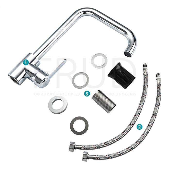 Смеситель для раковины с гайкой хромированный R42052-20  FRUD