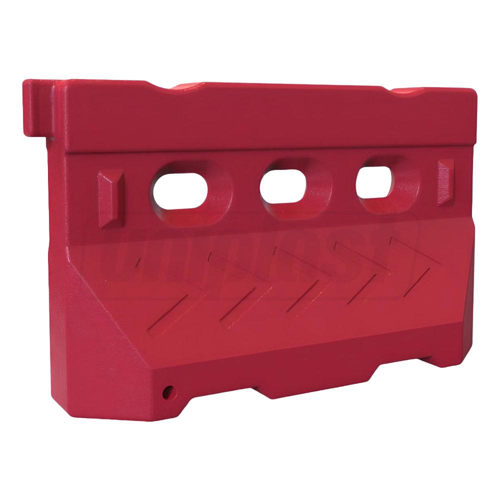 Bariera stradala din plastic pentru dirijare trafic rutier 1280x480x800 mm (rosu)