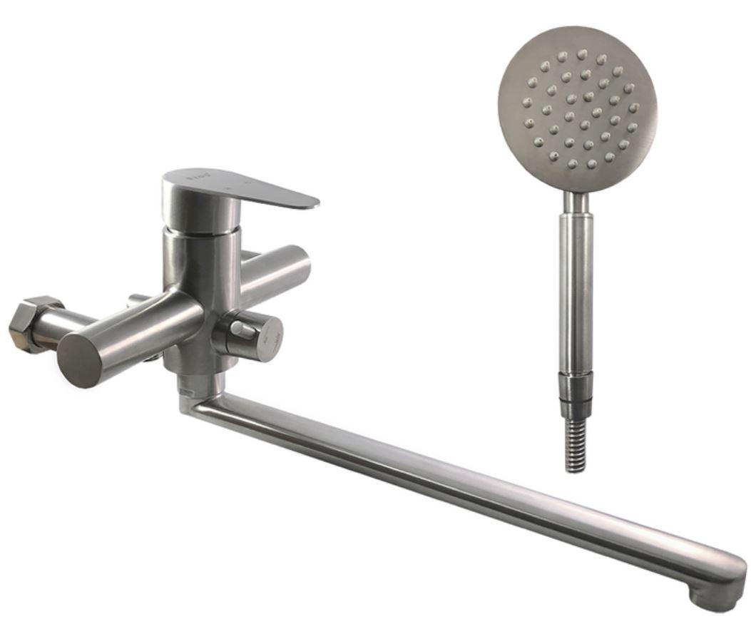 Смеситель для ванны F 2248 длинный гусак, нержавеющая сталь FRAP