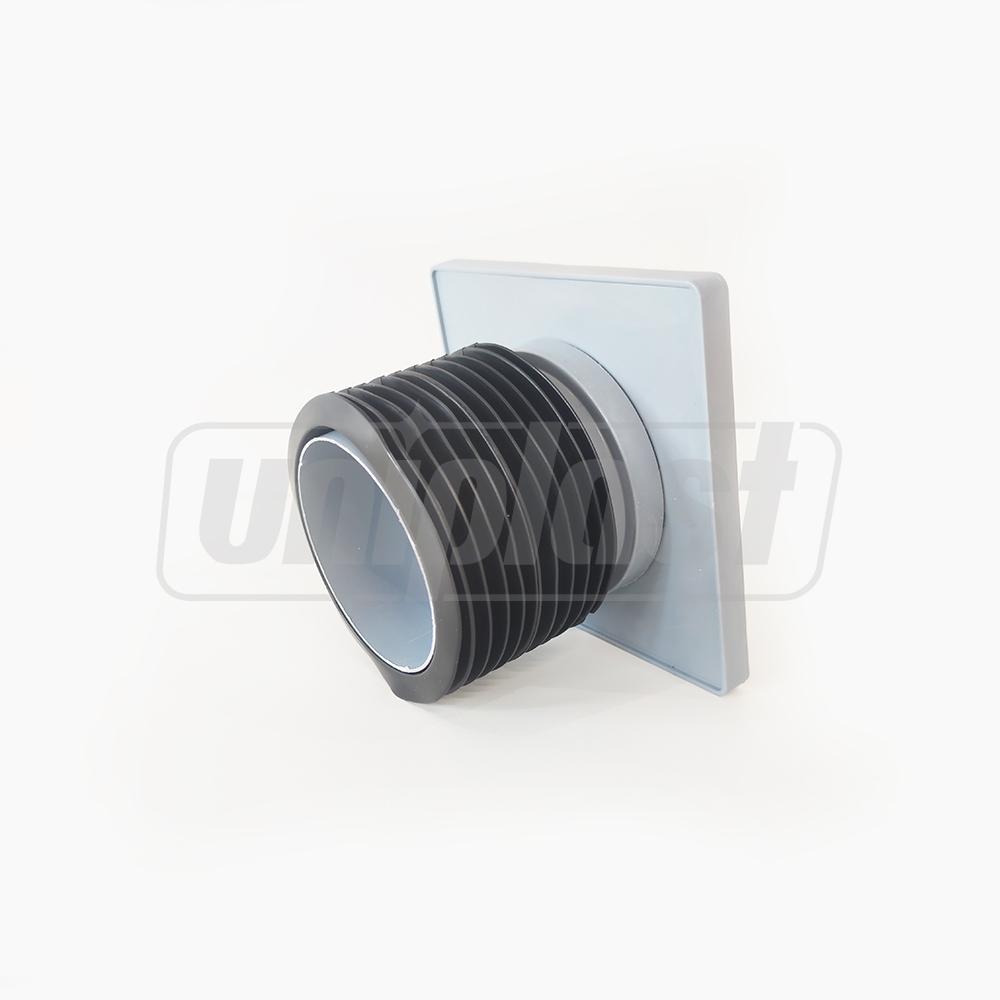 Sifon de pardoseala PP D.110 vertical (gri) (150 x 150 mm) cu trecere din cauciuc, cu grila inox, rama plastic, ANTI-ODOR MC-15  METLINE