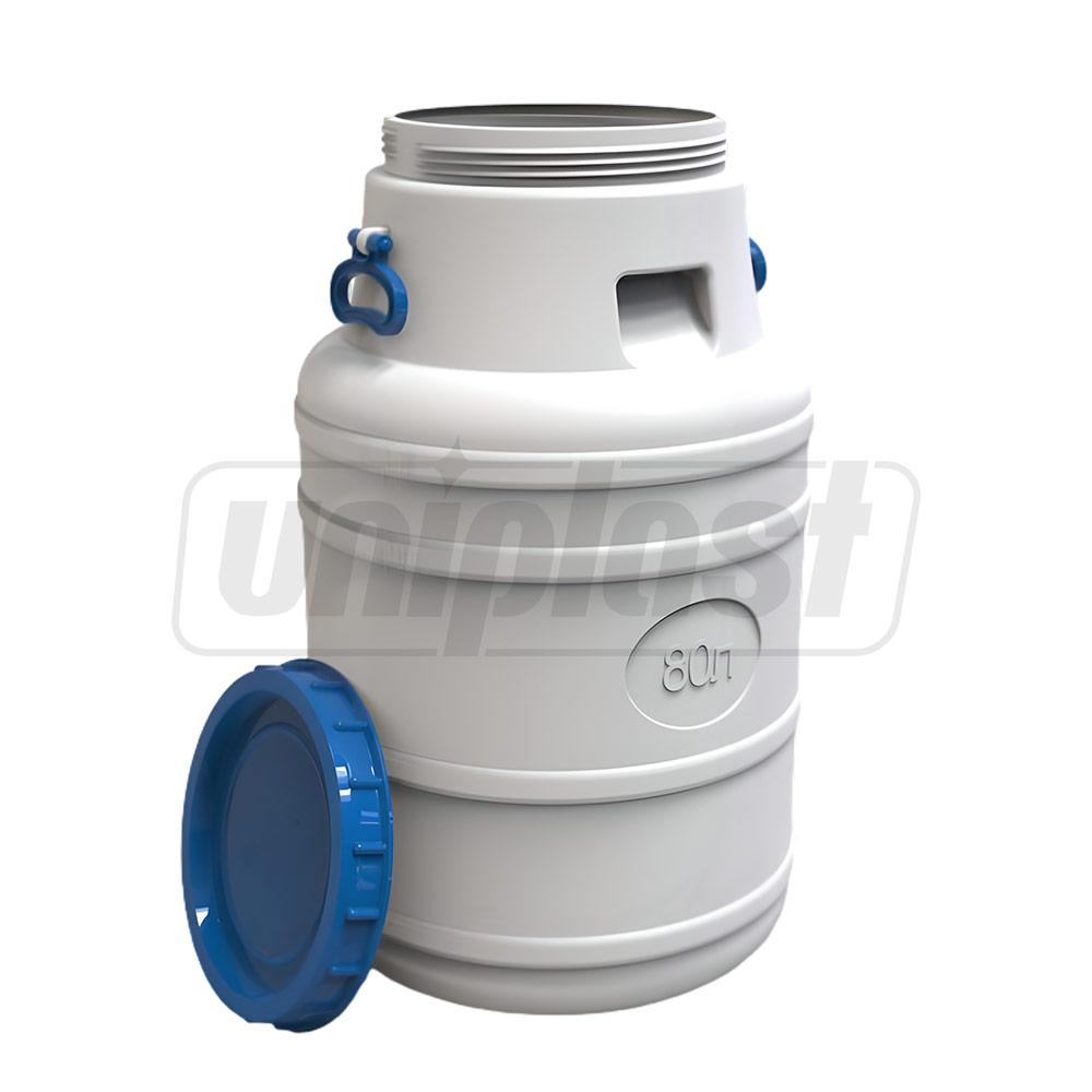 Butoi plastic  80 L (alb) cu manere H=0.76 m/W=0.41 m EVRO PLAST