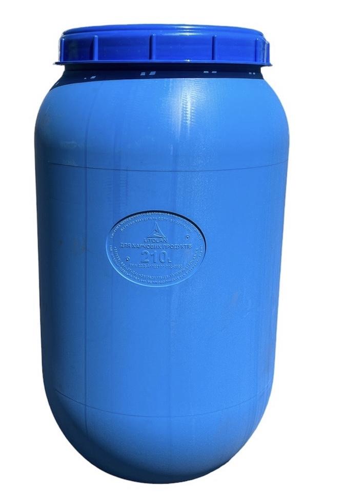 Bidon plastic cu capac 210 L (albastru) H=1.00 m/W=0.55 m LITOLAN