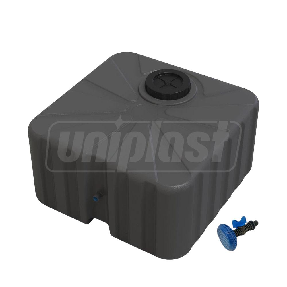 Емкость - душ 100 л Компакт (черная) + душевая насадка 60x60x32 см, горло 12.5 см