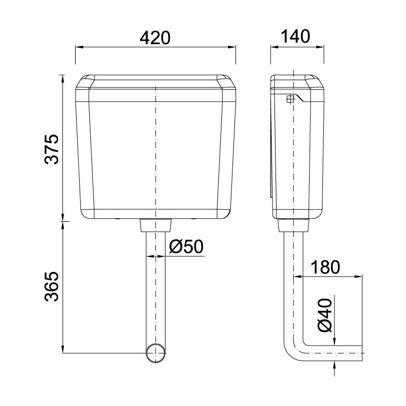 Бачок для унитаза AQUA Start-Stop (комплект) STY-700  STYRON