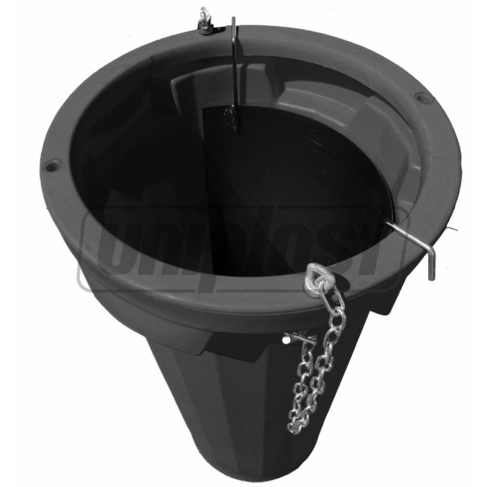 Tub standard de evacuare deseuri 1060 mm, cu lant (negru)  TEKCNOPLAST