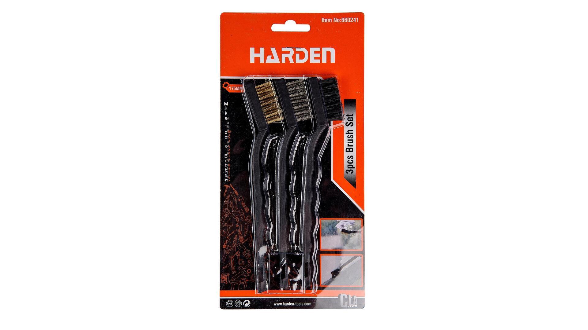 Set cu 3 perii (nailon, alama, otel) 175 mm  HARDEN