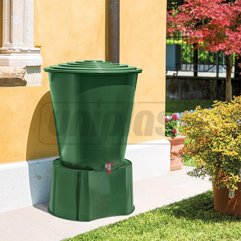 Cada pentru colectarea apei de ploaie cu capac 500 L (verde) + robinet STP