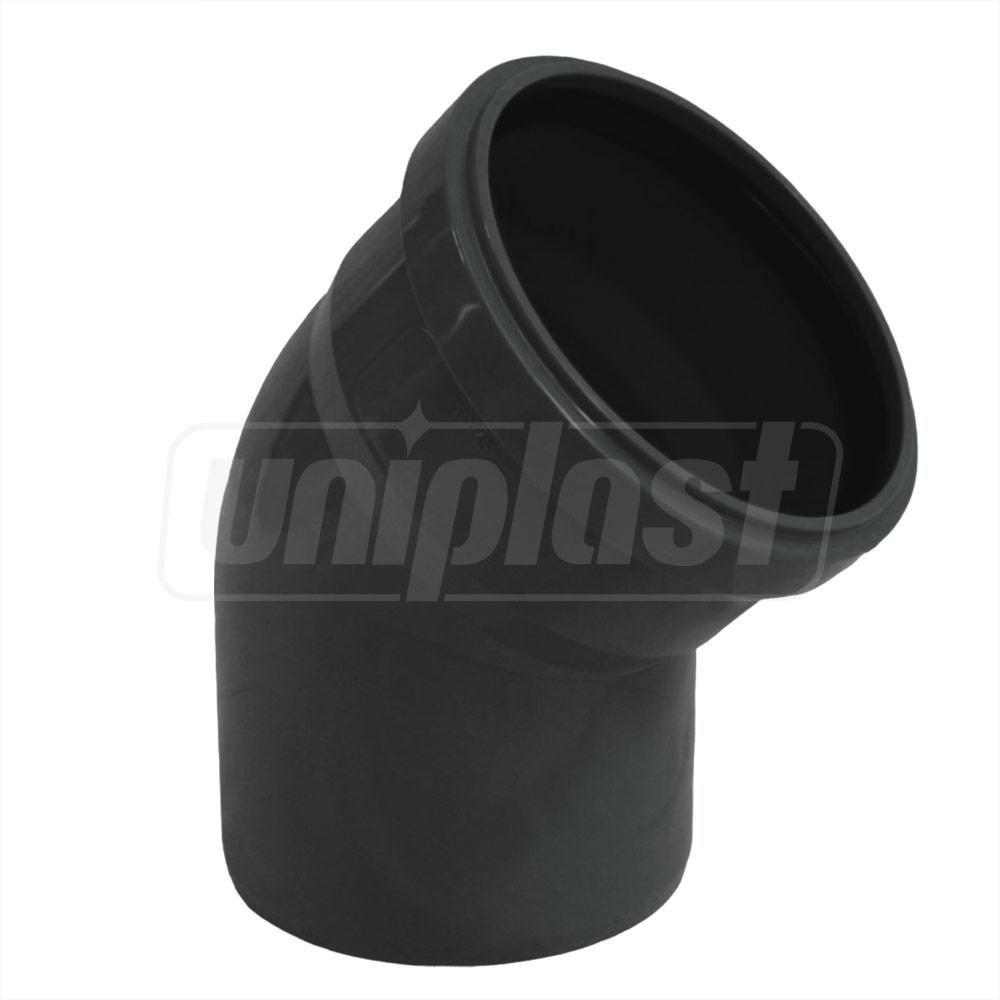 Отвод ПП D.110 / 45° (черный)  UNIPLAST