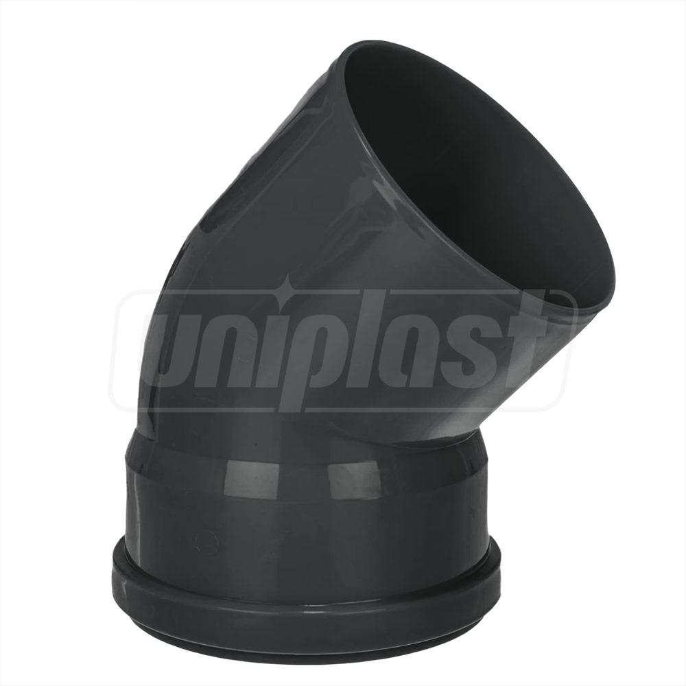 Отвод ПП D.110 / 45° (черный)  UNIPLAST