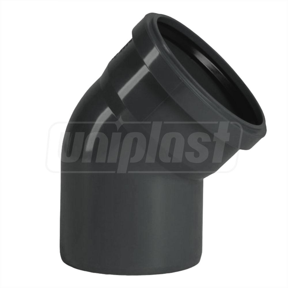 Отвод ПП D.110 / 45° (черный)  UNIPLAST