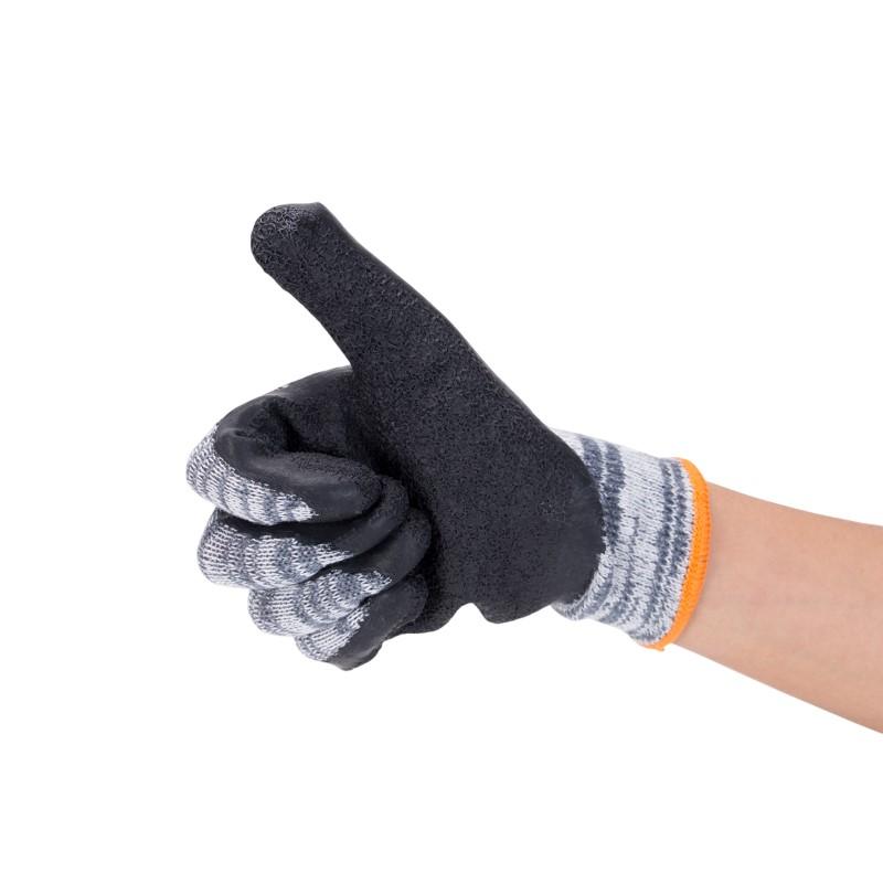 Manusi cu strat de protectie din PU (poliuretan) pe palme si degete, 10" (gri/negru)  DINGQI