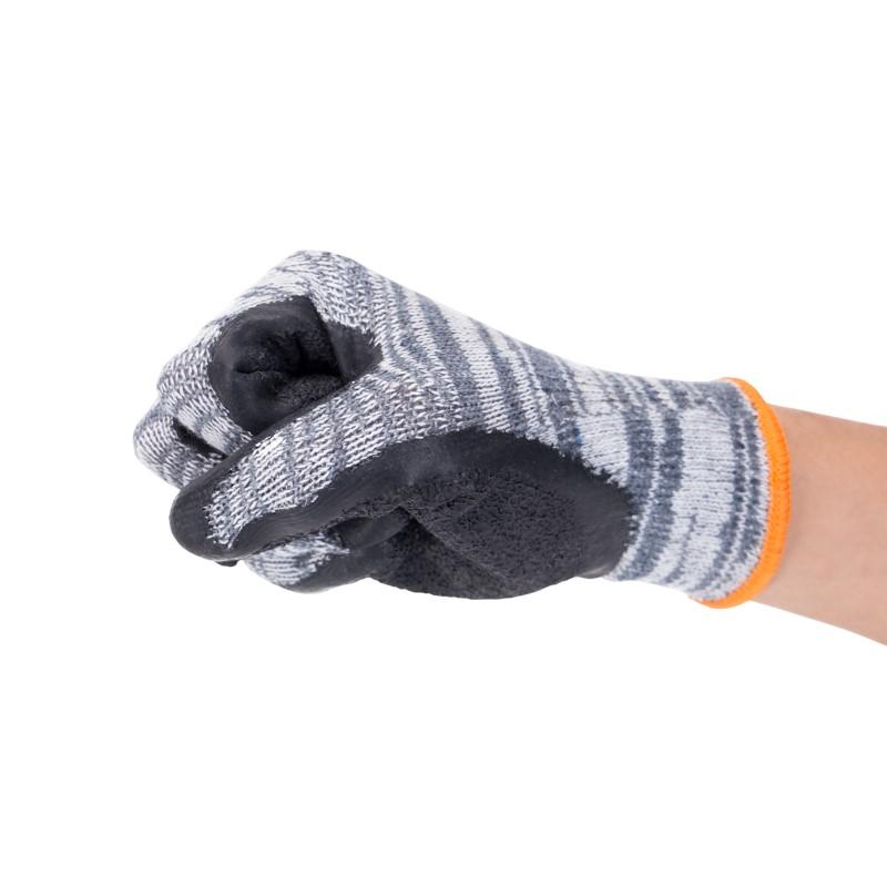 Manusi cu strat de protectie din PU (poliuretan) pe palme si degete, 10" (gri/negru)  DINGQI