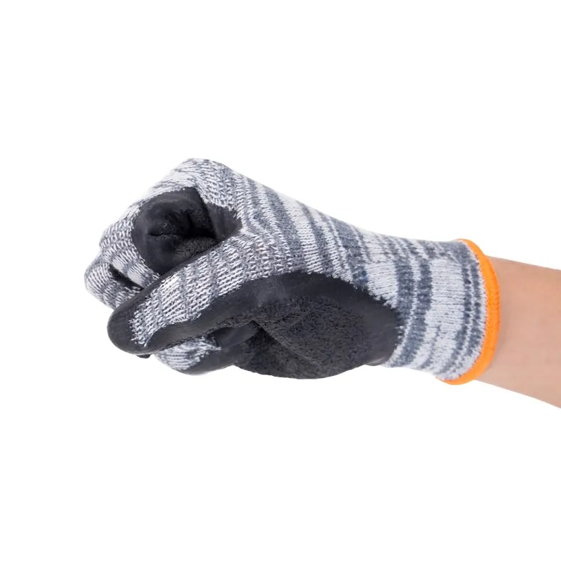 Manusi cu strat de protectie din PU (poliuretan) pe palme si degete, 10" (gri/negru)  DINGQI