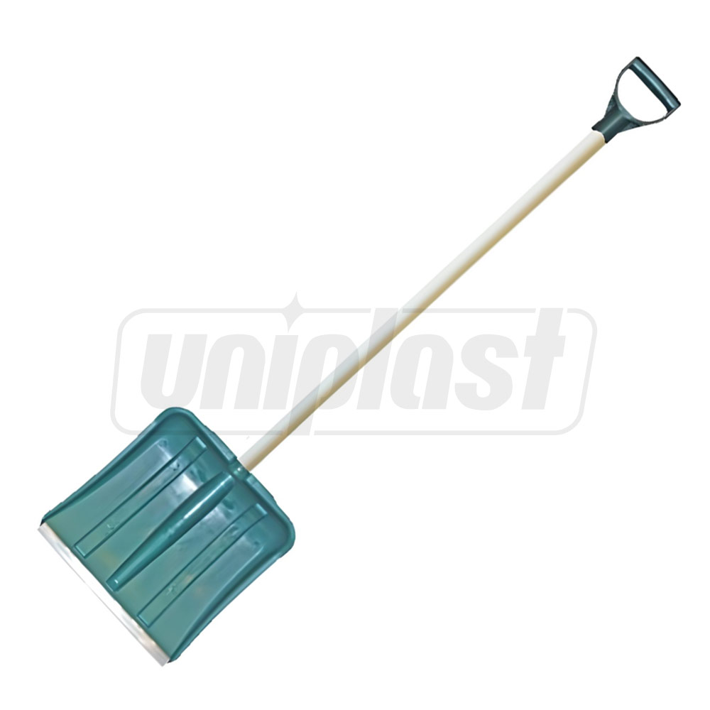 Lopata pentru zapada 440 x 370 mm din plastic, cu coada din lemn cu maner  LEMIRA
