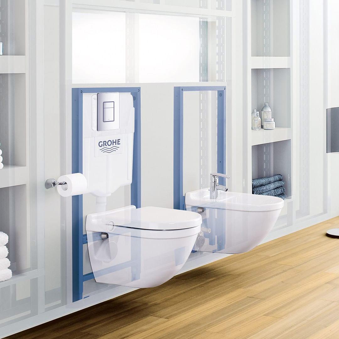 Инсталляция для подвесных унитазов GROHE Rapid SL 38772001, с кнопкой (Skate Cosmo Crom)