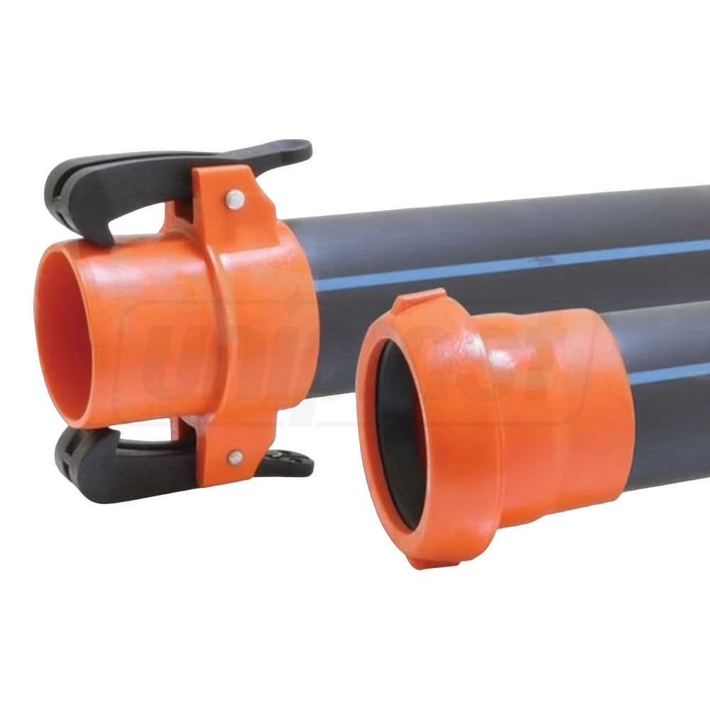 Teava de irigatii cu prindere rapida din plastic D. 75 PN6 L=6 m (cu dungi albastre) ASB