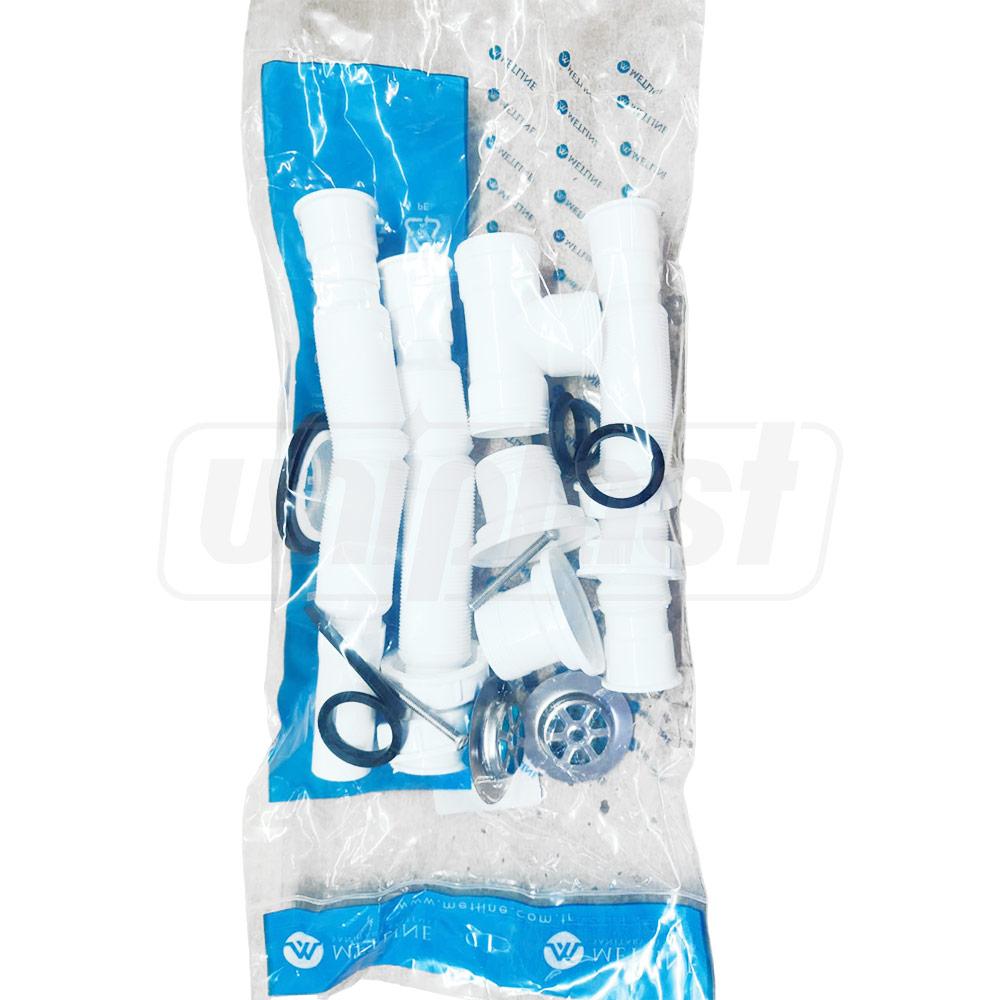 Sifon chiuveta dublu D. 1.1/4" x 32 cu furtun gofrat 40/50(750mm)  METLINE