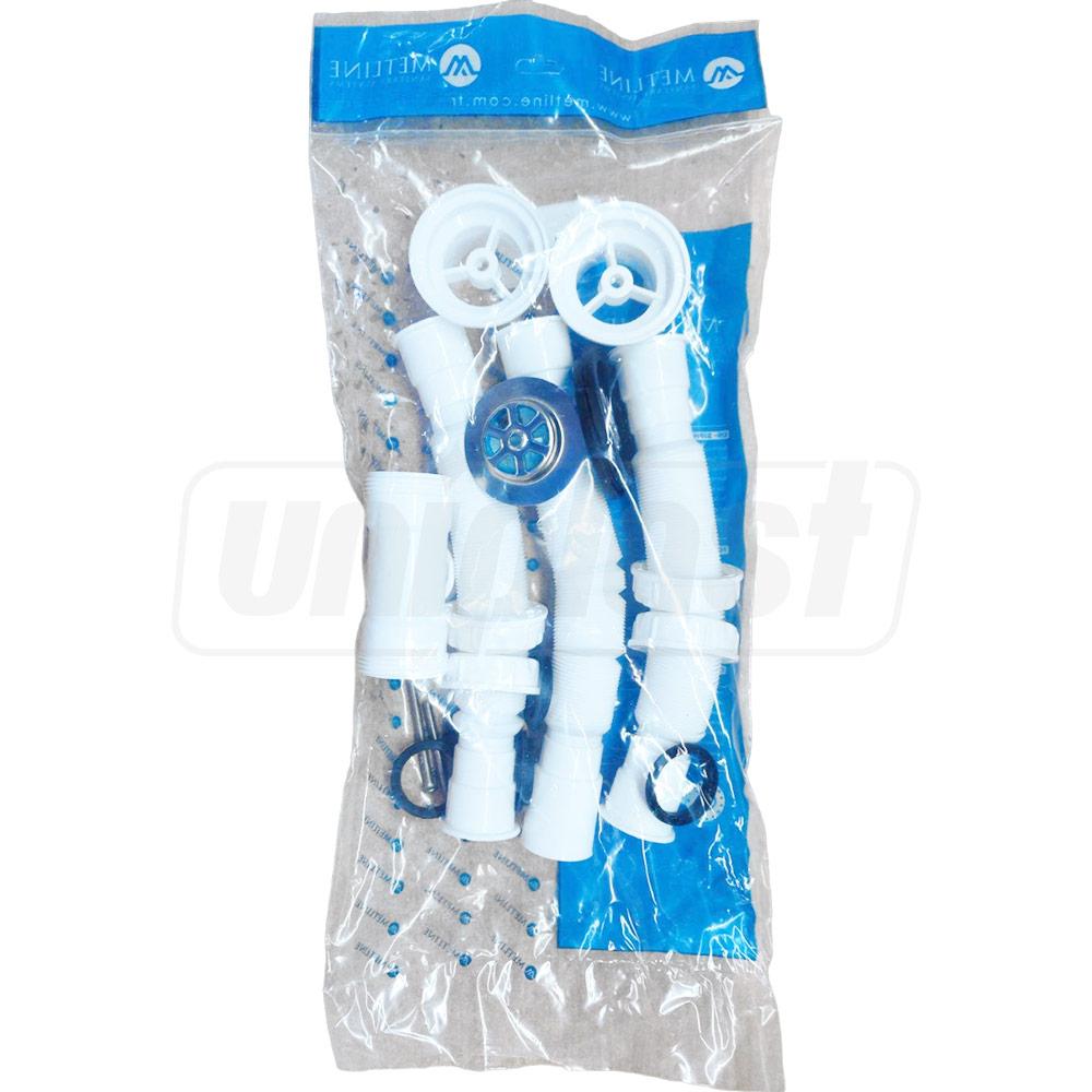 Sifon chiuveta dublu D. 1.1/4" x 40 cu furtun gofrat 40/50(750mm)  METLINE