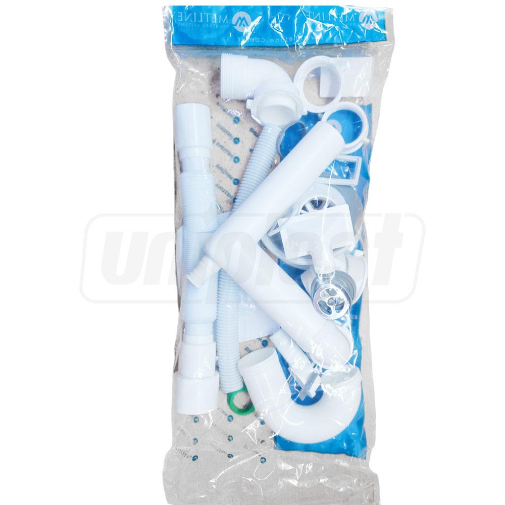Sifon chiuveta tip "tubular"  D. 1.1/2" x 40  cu 1 racord, preaplin si furtun gofrat 40/50  METLINE