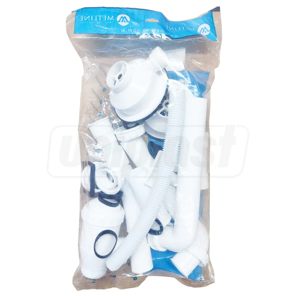 Sifon chiuveta tip "butelie" D. 1.1/2" x 40 cu 1 racord, preaplin si furtun gofrat 40/50  METLINE