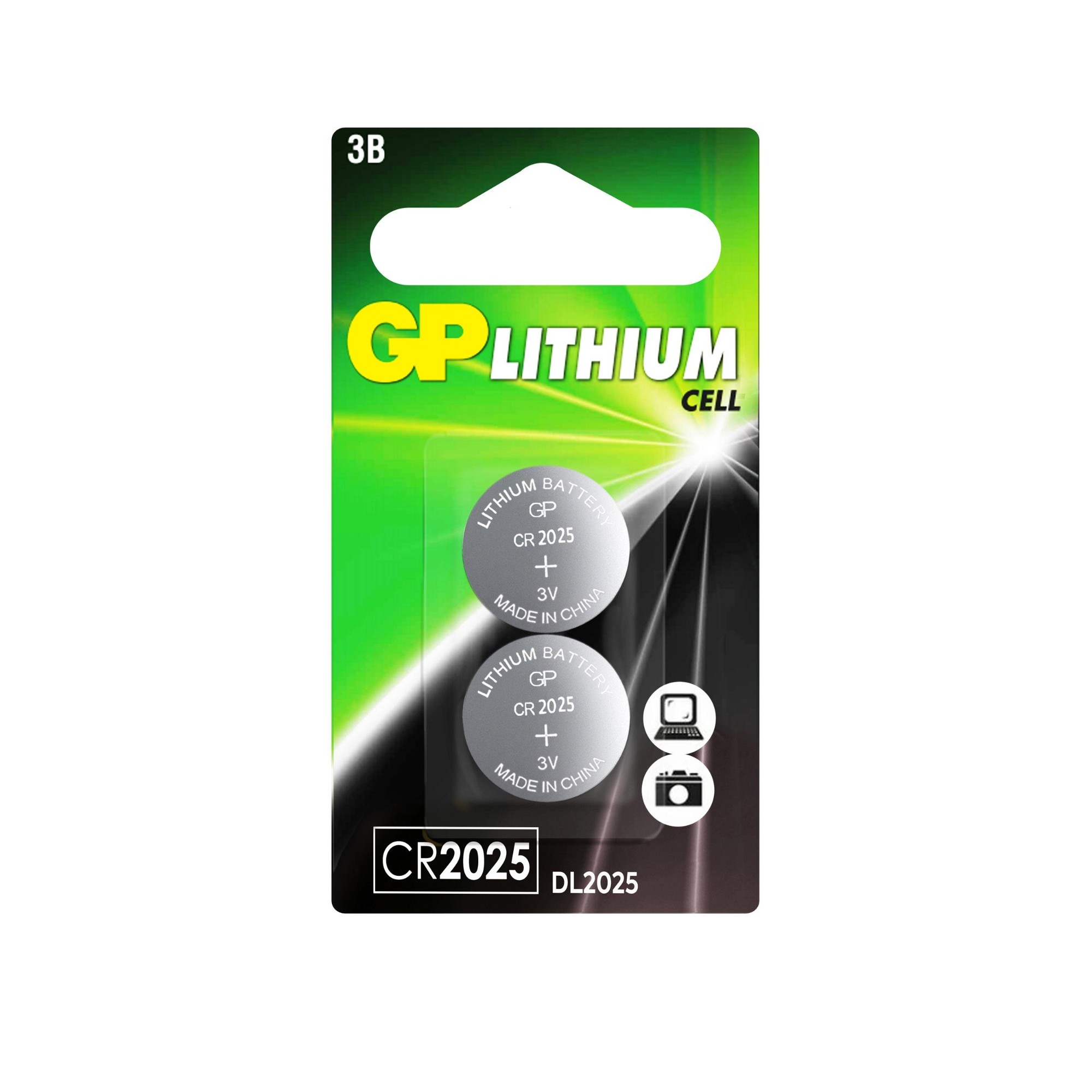 Батарейка 3V Lithium Ø20х2.5mm CR2025-7C5 (2 шт.) GP