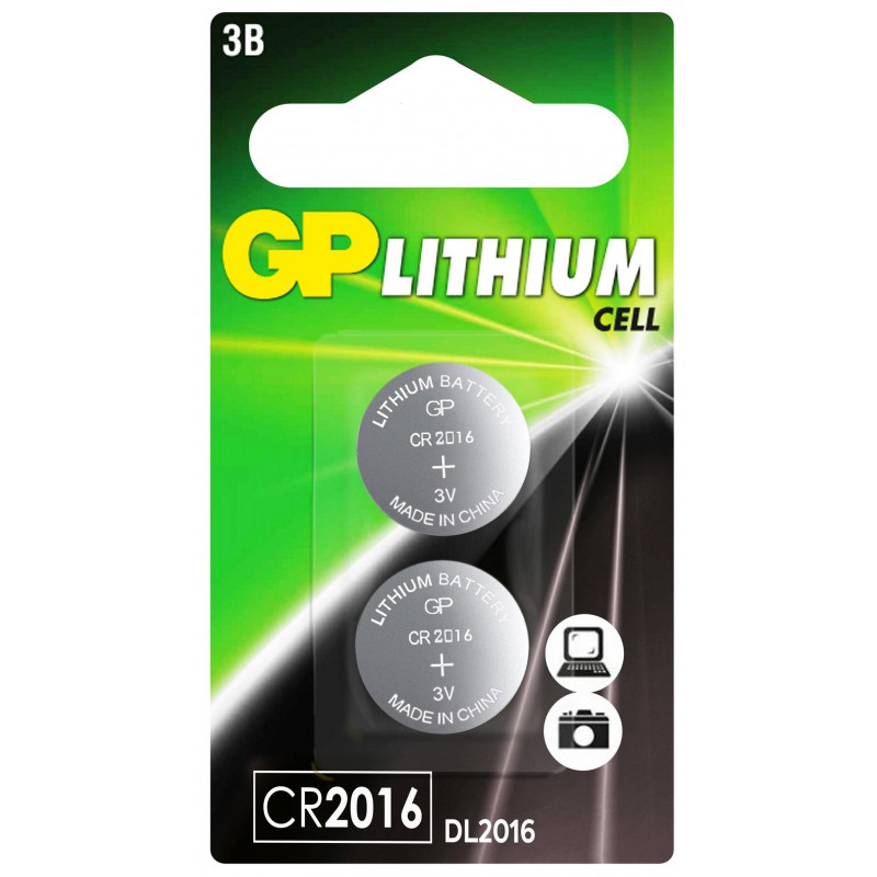 Батарейка 3V Lithium Ø20х1.6mm CR2016-7C5 (2 шт.) GP