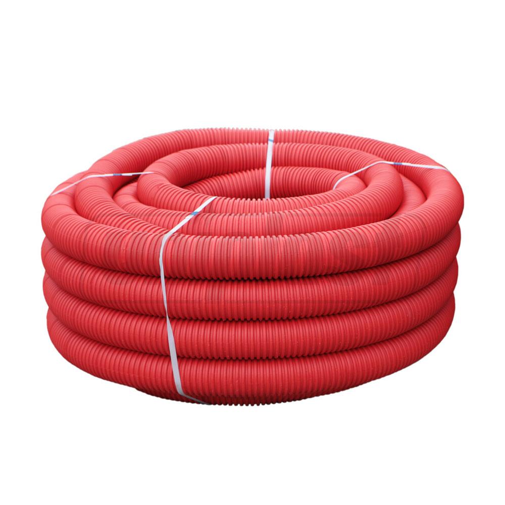 Труба D.160 (138 мм) для кабеля HDPE 450 N/m ELCOR, гофрированная, двухслойная (красная)