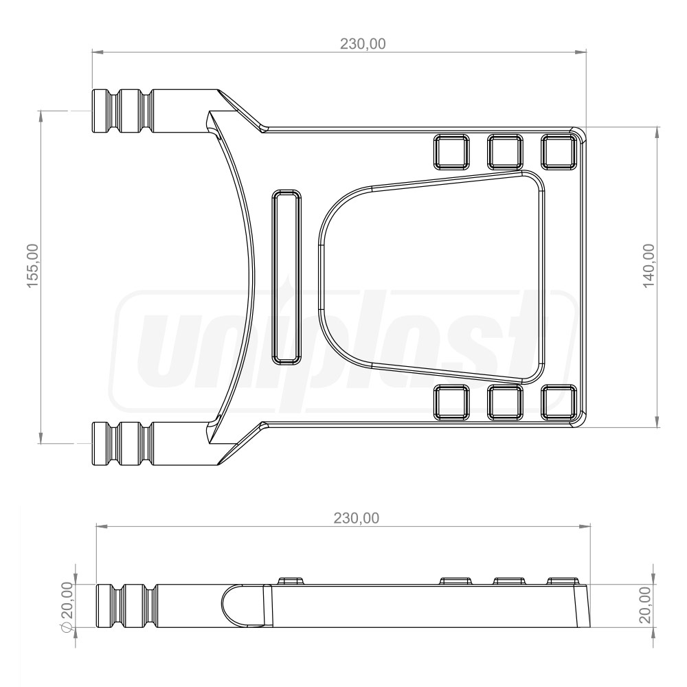 Ступеньки (скобы) для лестницы колодца L=175x230 (20) мм