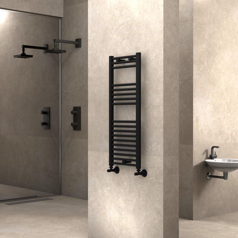 Uscator de prosoape  400 x 1000 mm Flat (negru mat) Haiti  RADIVA