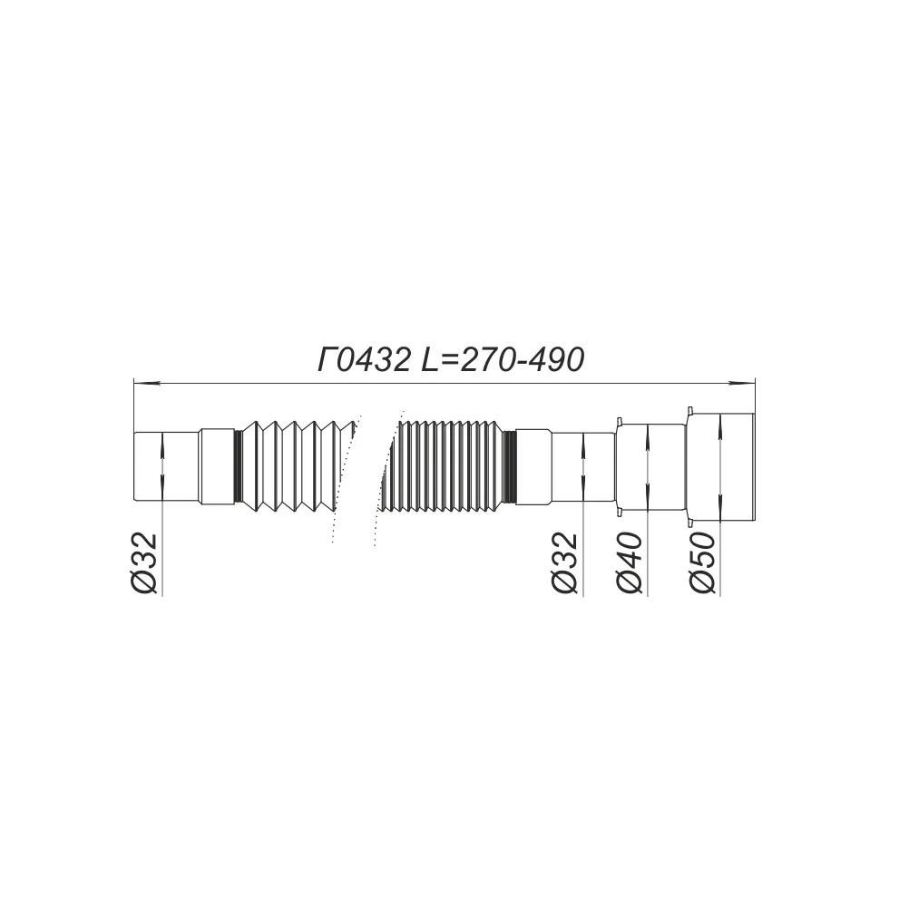 Furtun flexibil D. 32 x 50 L= 490 mm Г0432 SOLOPLAST