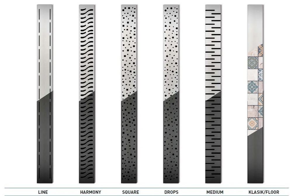 Трап линейный пристенный 450 x 60 мм D. 40 x 90° KLASIK BLACK mat комплект  CHUDEJ