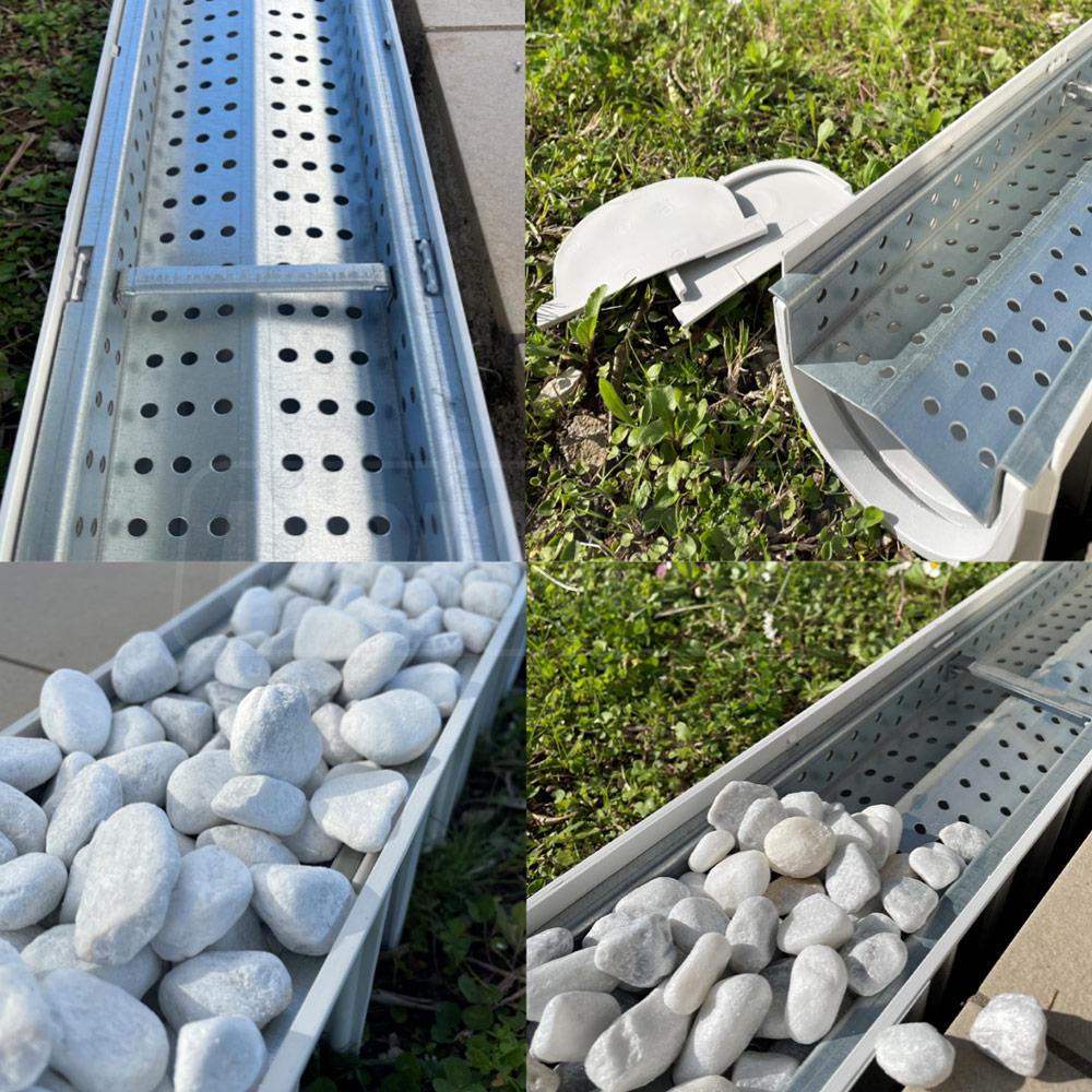 Решетка канализационная с лотком A15 HDPE для камней 4STONE 100x70x1000 мм EN1433 (D.110) MUFLESYSTEM