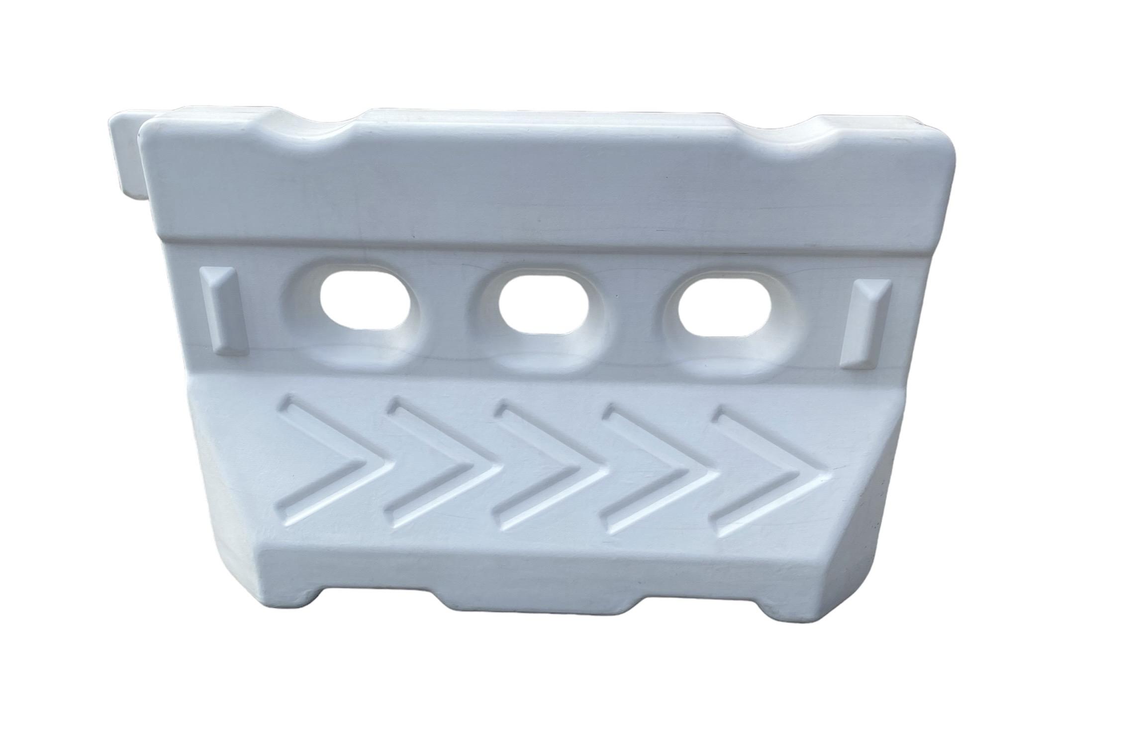 Bariera stradala din plastic pentru dirijare trafic rutier 1280x480x800 mm (alb)