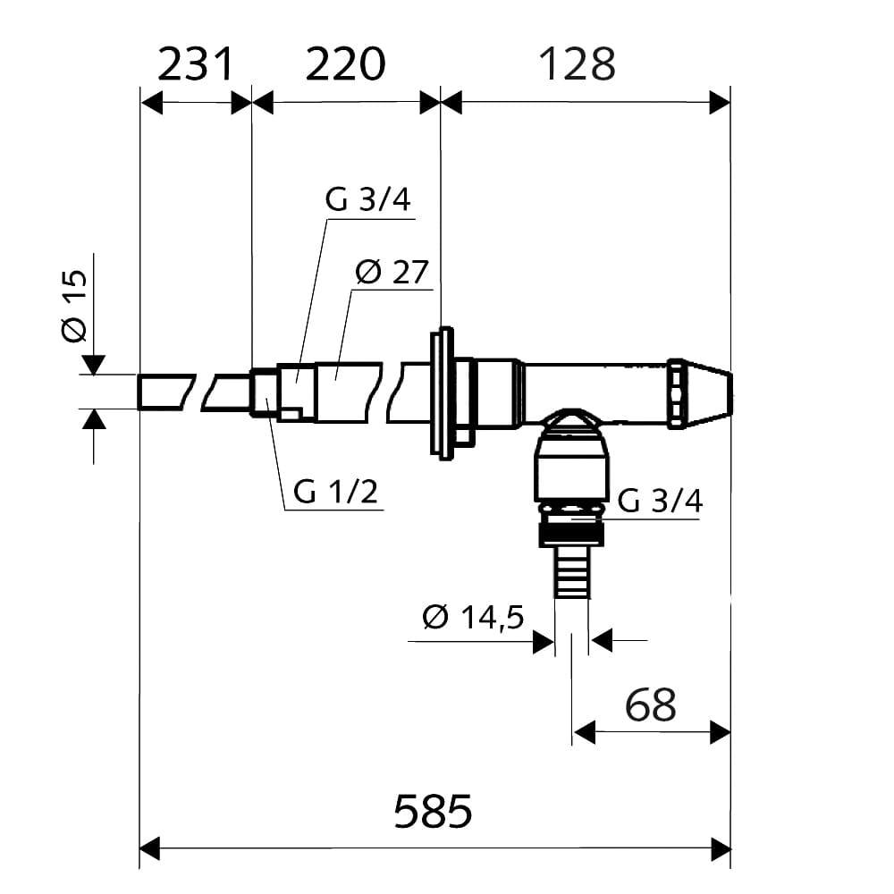Robinet antiinghet D. 1/2 x 3/4 alama cromata pentru exterior POLAR ll  SCHELL